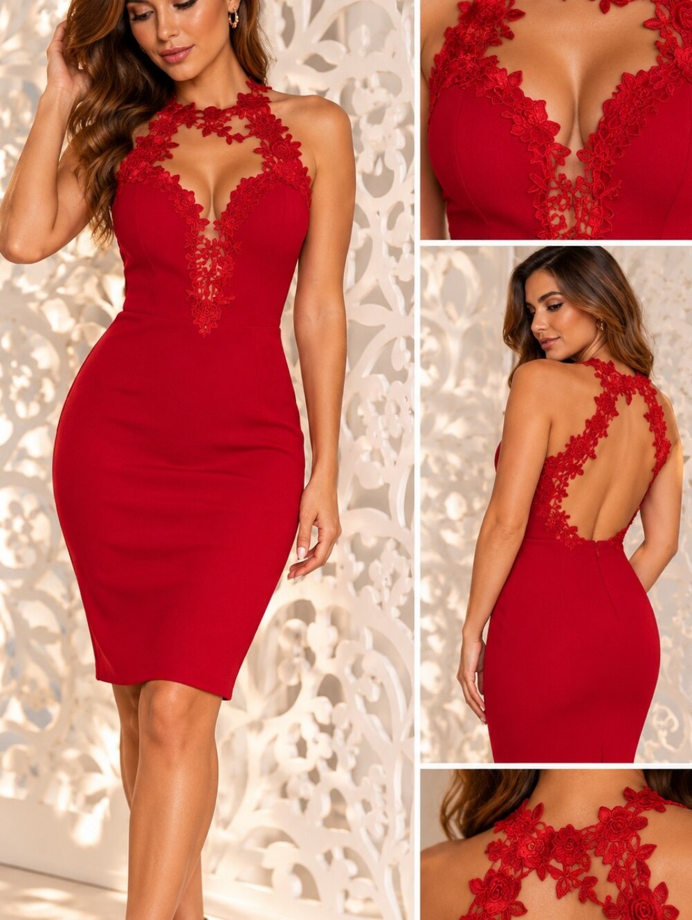 Entry Scarlet Lace Halter Chemise